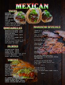 Rays dinner menu page 2